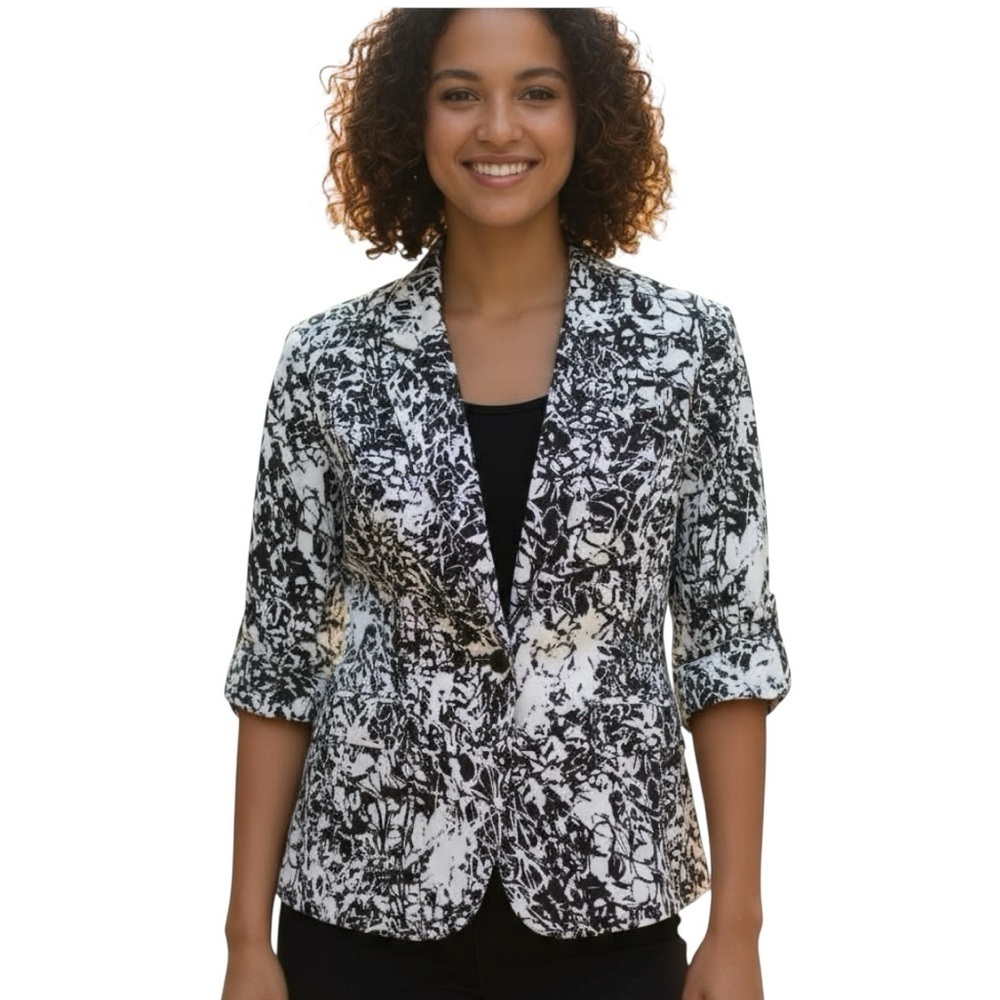 Black & White Printed Blazer